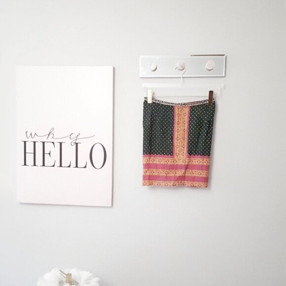 NWOT Zara multicolour dual print boho-inspired mini skirt w/ trim accent, XS - Picture 14 of 16